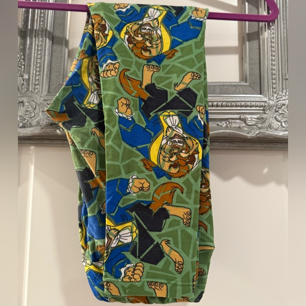 LuLaRoe Disney OS Unicorn Green Beauty and the Beast Leggings